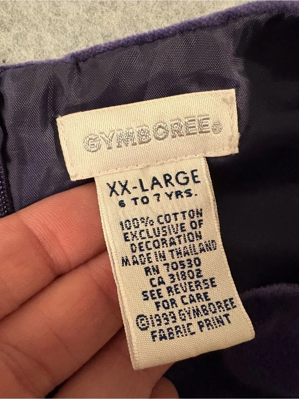 Vintage 1999 Gymboree Girls Purple Velvet Dress Size 6/7 Holiday 90s